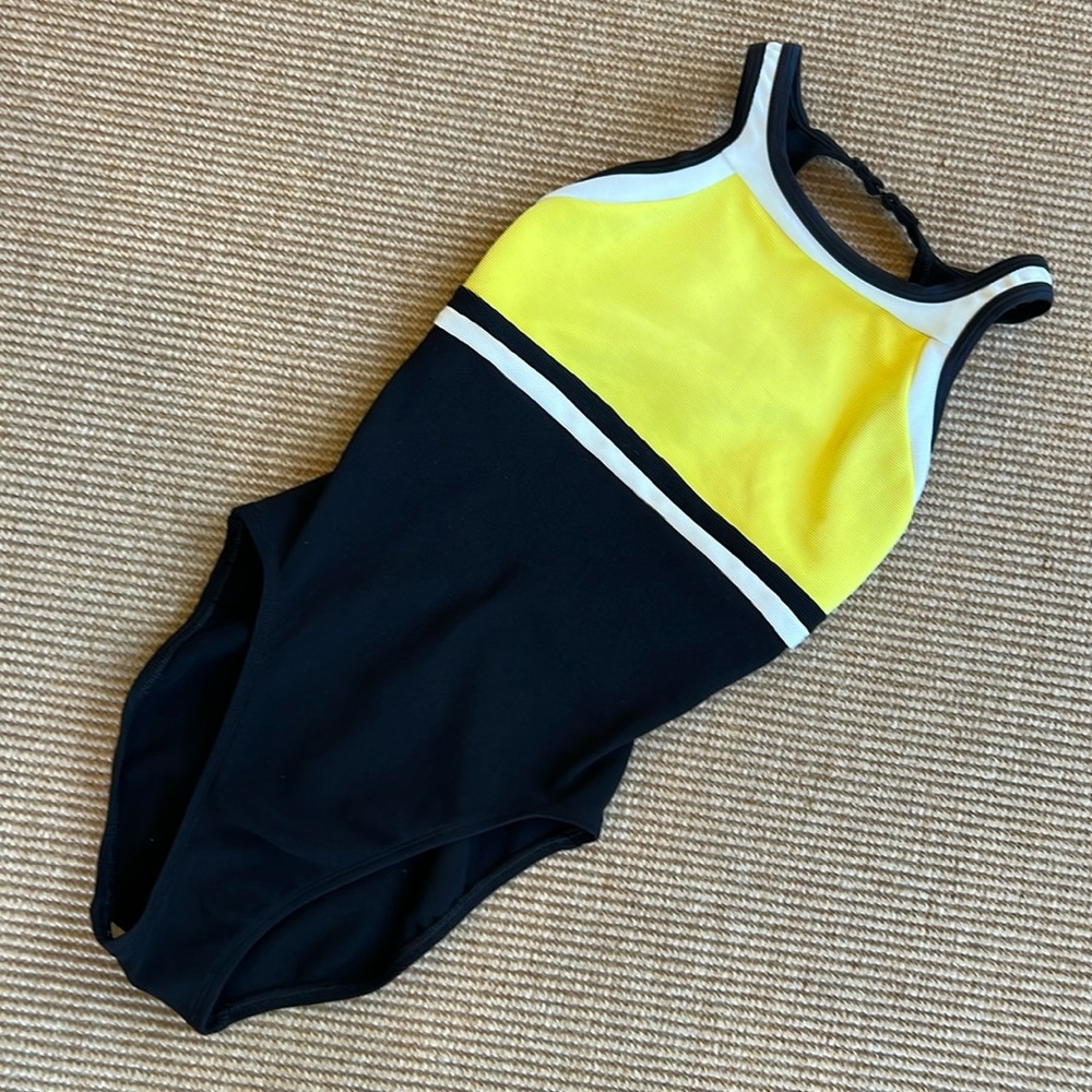 Jag One Piece Swimsuit- Yellow, Black & White 8